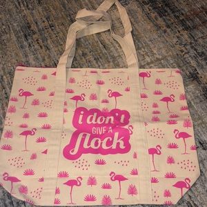 Flamingo “I don’t give a flock” tote bag
